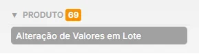 localização página de alteração de valores em lote